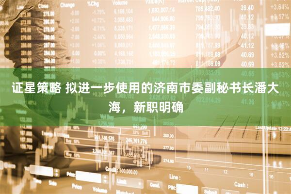 证星策略 拟进一步使用的济南市委副秘书长潘大海，新职明确